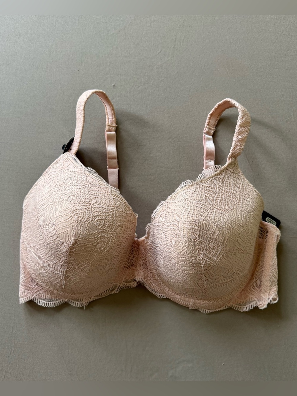 Delta Burke Lace Overlay Padded Strap T-Shirt Bra